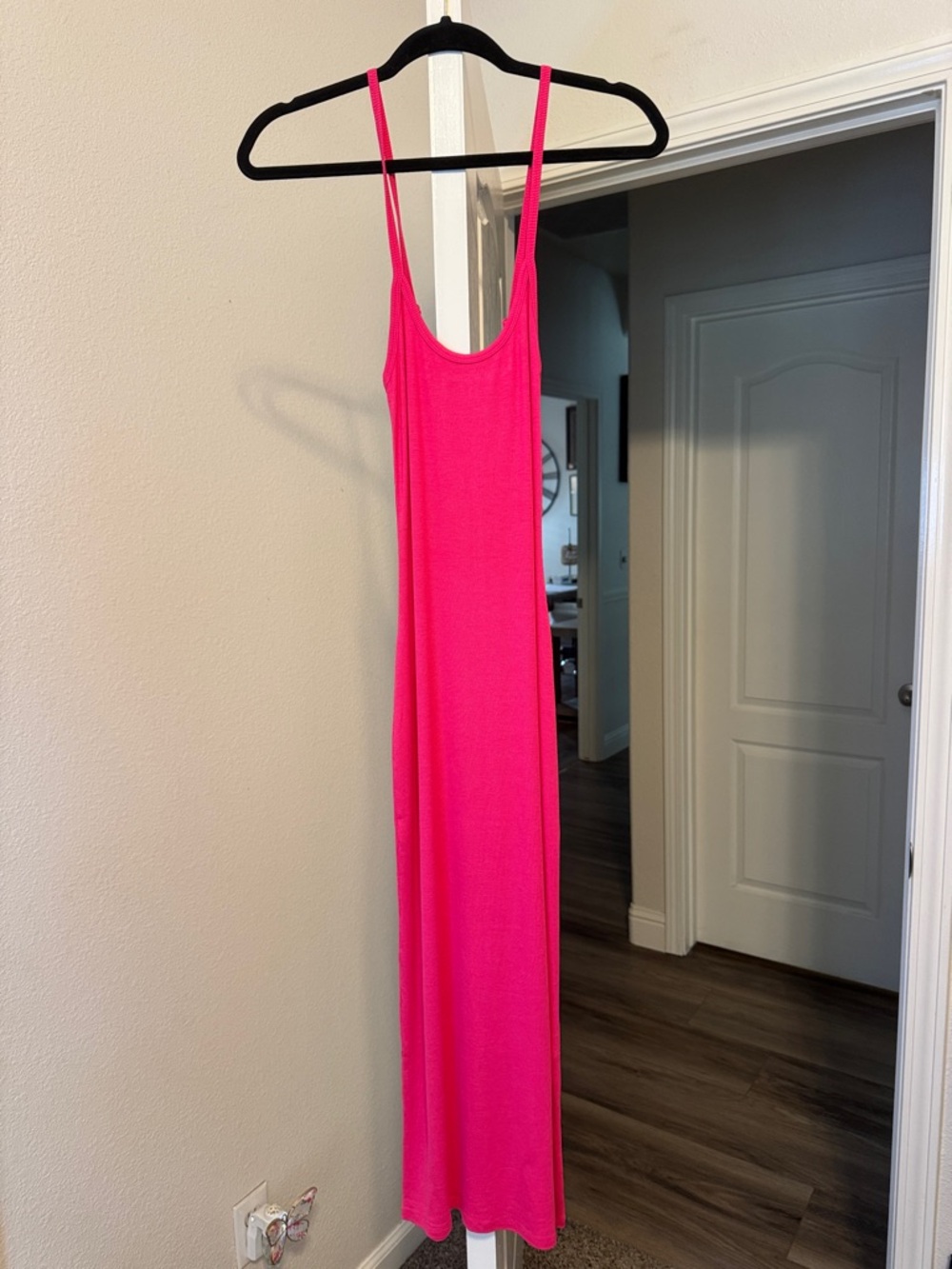 Zenana Bright Pink Spaghetti Strap Maxi Dress